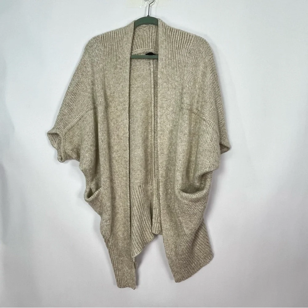 Ana A New Approach Thick Cream Tan Colored Sweater Cardigan Sz Small Oversized
